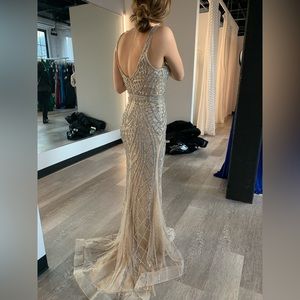 Gold / Champagne Beaded prom dress